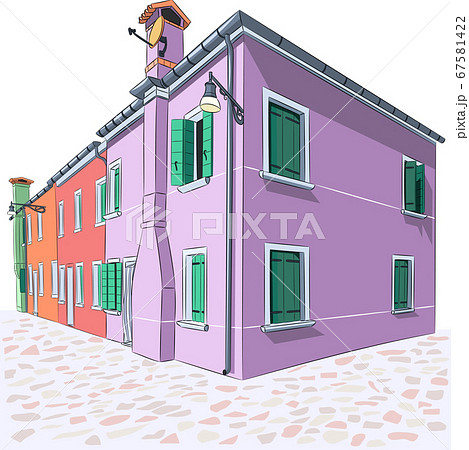 レンガ屋根 ヨーロッパのイラスト素材