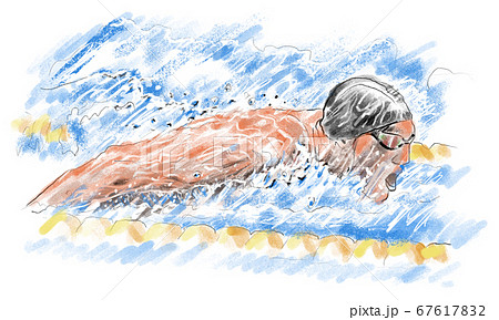 スポーツ スイミング 水泳 競泳のイラスト素材