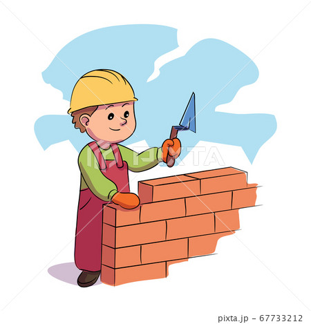 左官職人のイラスト素材