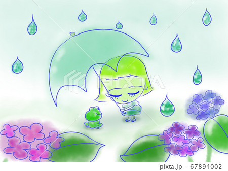 雨 傘 梅雨 美しいのイラスト素材