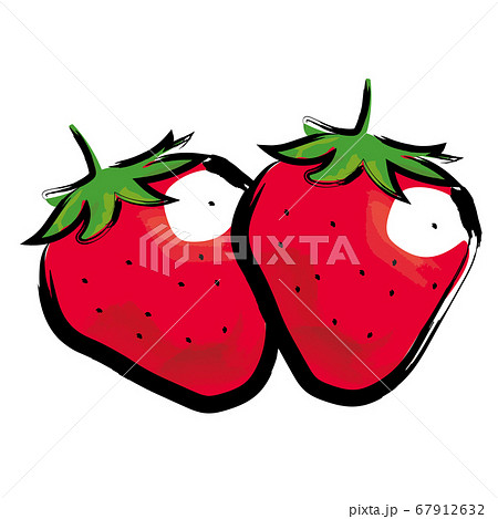 苺 いちご イチゴ 手書きのイラスト素材 Pixta