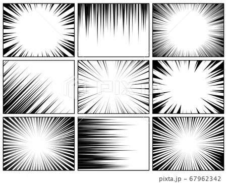 Comic book action lines. Speed lines Manga frame - Stock Illustration  [45846672] - PIXTA