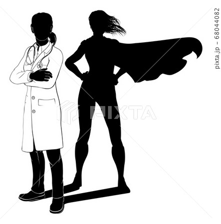 ヒーロー シルエット スーパーヒーロー ベクターのイラスト素材