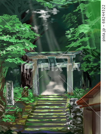 鳥居 階段 参道 神社のイラスト素材