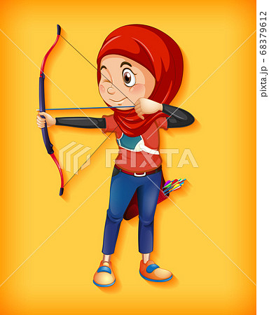 ベクター 弓 アーチェリー かわいいのイラスト素材