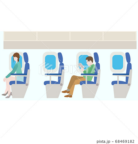 機内のイラスト素材