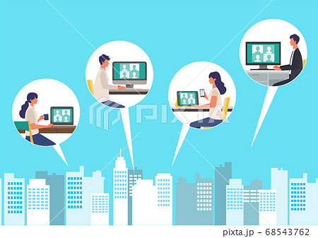 Zoom背景のイラスト素材