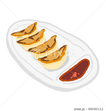 餃子 イラスト 手描きの写真素材
