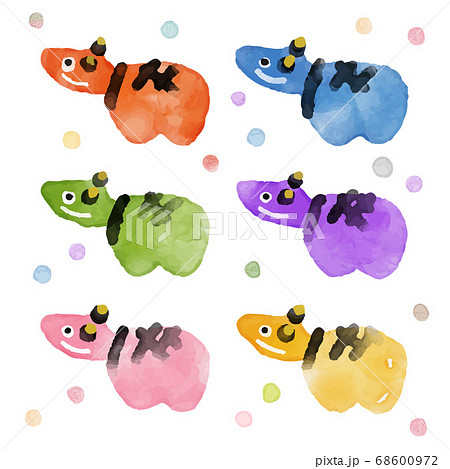 赤ベコ かわいいのイラスト素材