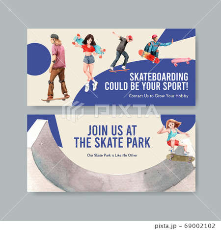 Billboard Template With Skateboard Design Conceptのイラスト素材 69002102 Pixta