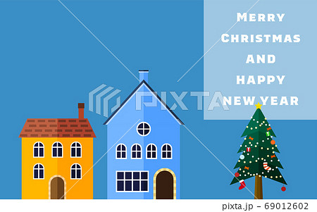 クリスマスの飾りつけのイラスト素材