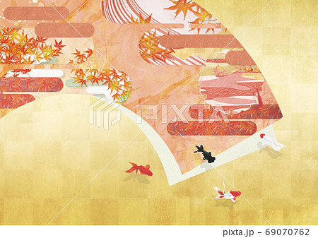 秋 紅葉 風景 和風のイラスト素材