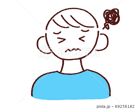 困った顔をする男性 2のイラスト素材