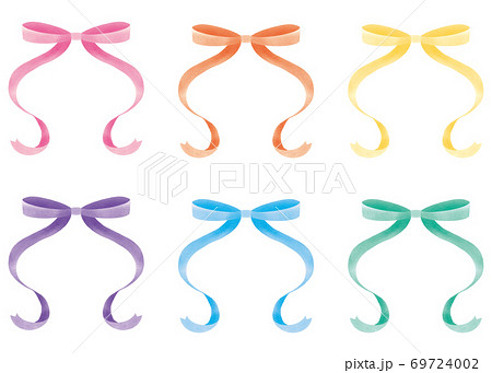 リボン 蝶々結び イラスト 桃色 ちょうちょ結びのイラスト素材