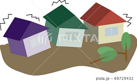 地震 住宅 家 災害のイラスト素材 - PIXTA