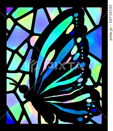 蝶 蝶々 アゲハチョウ ステンドグラスの写真素材 - PIXTA