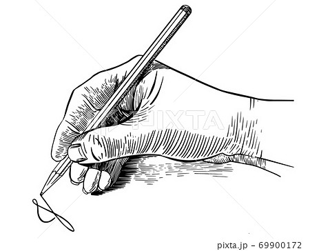 ペンを持つ手のイラスト素材