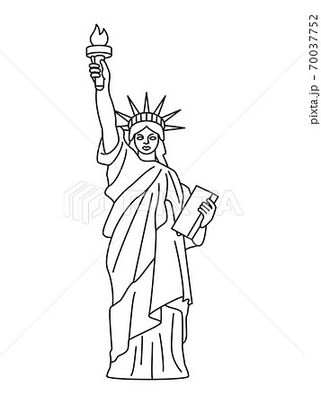 ニューヨーク 像 自由の女神 イラストのイラスト素材