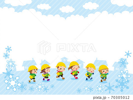 女の子 冬 防寒 マフラーのイラスト素材