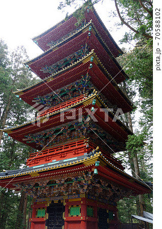 日光東照宮五重塔の写真素材