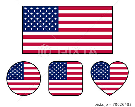 アメリカ国旗 国旗 星条旗 アメリカのイラスト素材