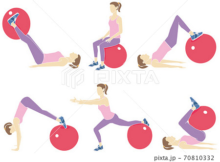 バランスボールのイラスト素材