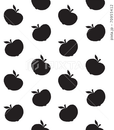 影 シルエット 果物 リンゴの写真素材