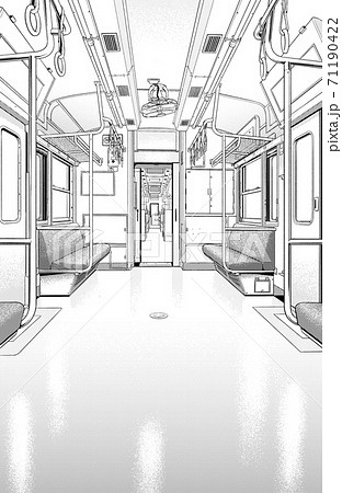 漫画 ペン画 駅 電車のイラスト素材