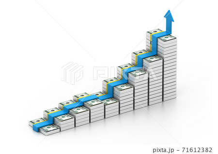 ステップ 階段 グラフ 図表のイラスト素材