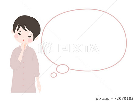 考える 吹き出し 想像 悩むのイラスト素材