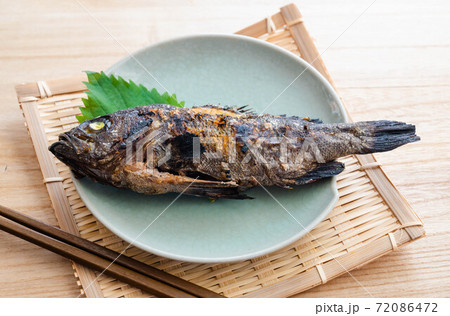 魚 ガヤ エゾメバル 食べ物の写真素材