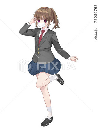 冬服 女の子 人物 かわいいのイラスト素材