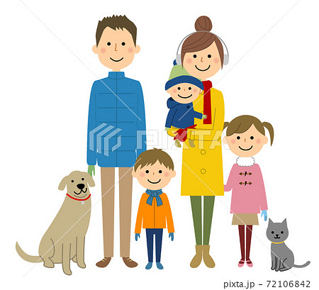 5人家族のイラスト素材