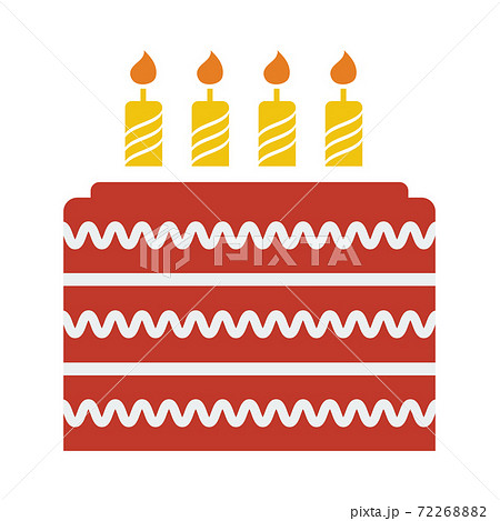 誕生日 モノクロ バースデーケーキ お祝いのイラスト素材