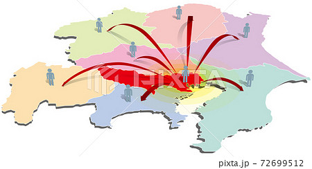 首都圏地図のイラスト素材