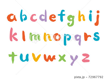 アルファベット 小文字 かわいい イラストの写真素材