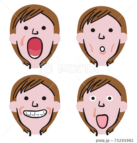 あいうべ体操のイラスト素材