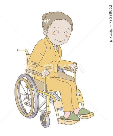 車椅子 患者 人物 かわいいのイラスト素材