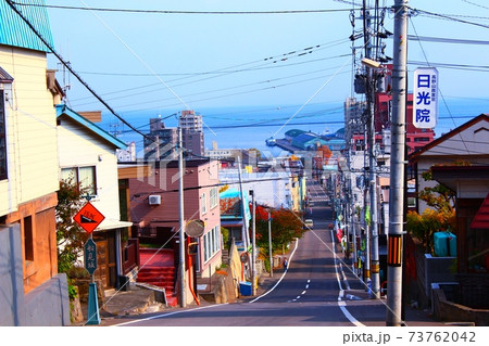 船見坂 坂 小樽 坂道の写真素材