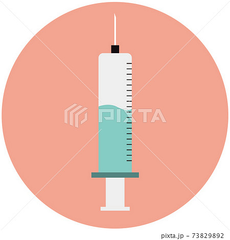 注射器 イラスト かわいい コピースペースの写真素材
