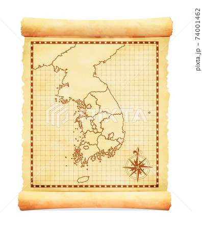 朝鮮半島 地図 韓国のイラスト素材