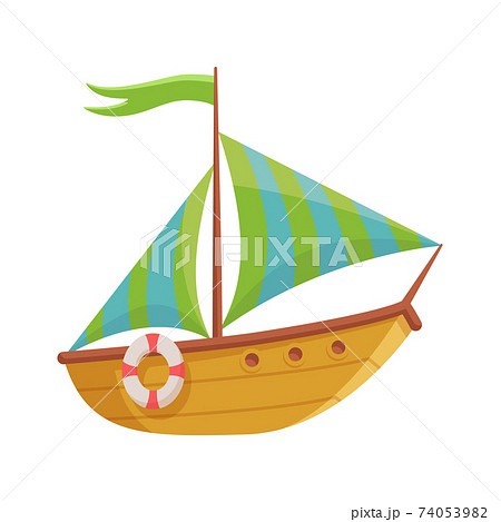 海 船 ヨット かわいいのイラスト素材