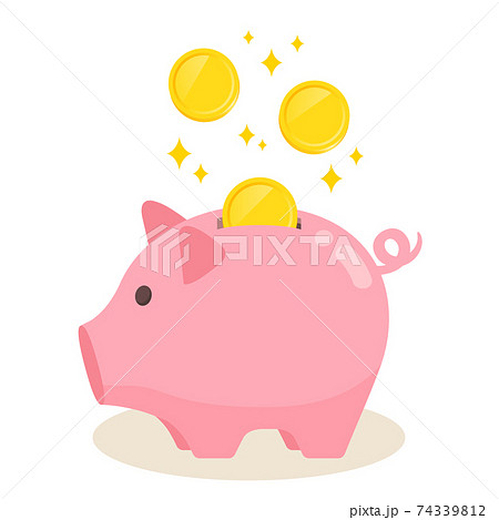 豚の貯金箱のイラスト素材