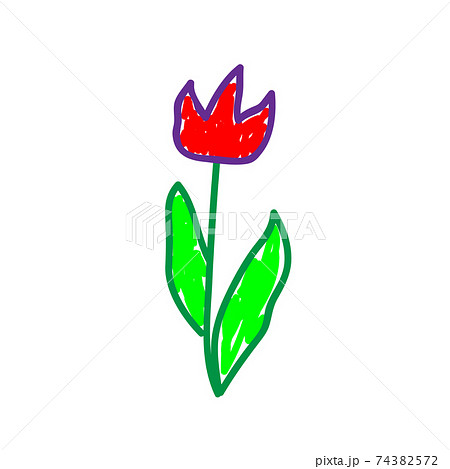 花 蛍光ペン ベクトル 幼稚のイラスト素材