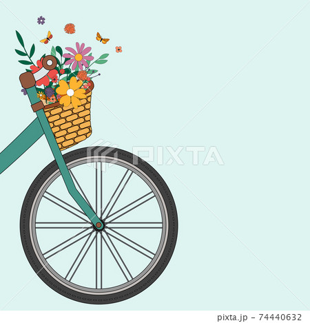 かご 花 自転車 イラストのイラスト素材 - PIXTA