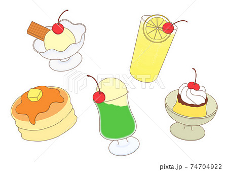 プリンアラモードのイラスト素材