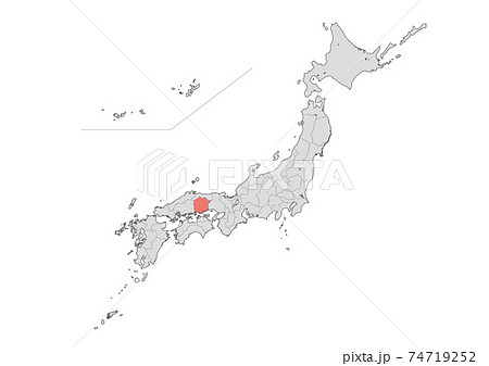 岡山 岡山県 日本地図 マップのイラスト素材