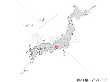 愛知県 愛知 地図 市町村のイラスト素材