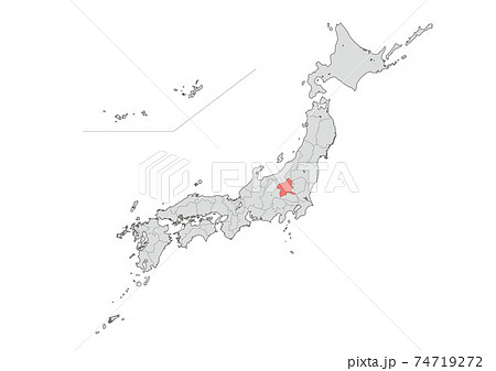 群馬県 群馬 地図 市町村のイラスト素材