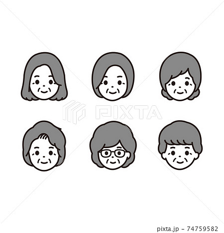 顔 アイコン 女性 笑顔のイラスト素材